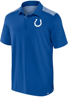 Indianapolis Colts Mens Blue BRUSHED POLY BLOCKED Short Sleeve Polo