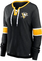 Pittsburgh Penguins Womens Black Iconic LS Tee
