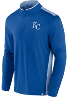 Nike Kansas City Royals Mens Blue ICONIC BRUSHED POLY QZ Design Long Sleeve Qtr Zip Pullover