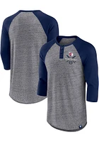 Cleveland Guardians Charcoal ICONIC SPECKLED HENLEY Long Sleeve Fashion T Shirt