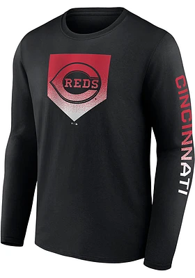 Nike Cincinnati Reds Black ICONIC COTTON CLEAR SIGN LS Design Long Sleeve T Shirt