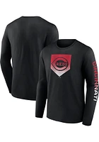 Nike Cincinnati Reds Black ICONIC COTTON CLEAR SIGN LS Design Long Sleeve T Shirt