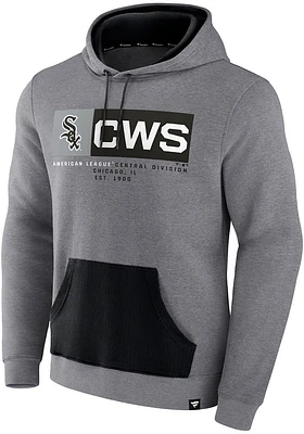 Nike Chicago White Sox Mens Charcoal RIBBED BLOCKING ICONIC Graphic Fashion Hood