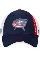 Columbus Blue Jackets 2022 Authentic Pro Draft Trucker Adjustable Hat - Navy Blue