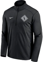 Nike Chicago White Sox Mens Black TEAM DIAMOND PACER Long Sleeve Qtr Zip Pullover