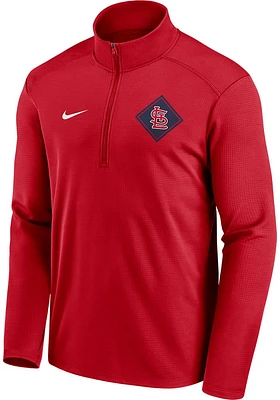 Nike St Louis Cardinals Mens Red TEAM DIAMOND PACER Long Sleeve Qtr Zip Pullover