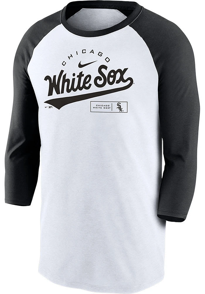 Nike Chicago White Sox MODERN ARCH RAGLAN Long Sleeve Fashion T Shirt