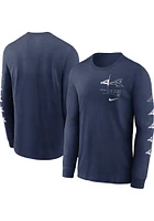 Nike Chicago White Sox Navy Blue TEAM SLIDER LS TRI-BLEND Long Sleeve Fashion T Shirt