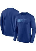 Nike Kansas City Royals Blue TEAM ISSUE LS LEGEND TEE Long Sleeve T-Shirt