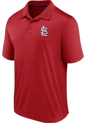 St Louis Cardinals Mens Red Primary Poly Short Sleeve Polo