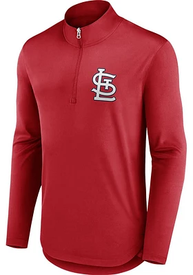 St Louis Cardinals Mens Red Poly QZ Long Sleeve Qtr Zip Pullover