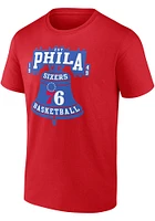 Philadelphia 76ers Red Philly Bell Short Sleeve T Shirt