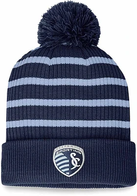 Sporting Kansas City Navy Blue Iconic Cuffed Pom Mens Knit Hat