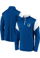 Indianapolis Colts Mens Blue Poly Interlock Long Sleeve Qtr Zip Pullover