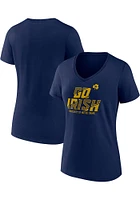 Notre Dame Fighting Irish Womens Navy Blue Home Field Win Short Sleeve T-Shirt