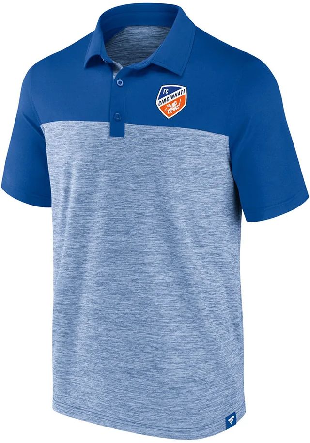 FC Cincinnati Mens Blue POLY Short Sleeve Polo