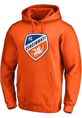 FC Cincinnati Mens Orange TEAM LOGO Long Sleeve Hoodie