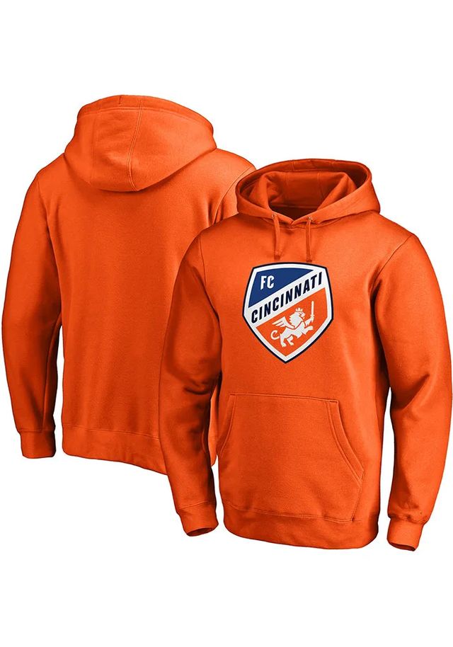 FC Cincinnati Mens Orange TEAM LOGO Long Sleeve Hoodie