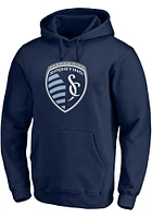 Sporting Kansas City Mens Navy Blue TEAM LOGO Long Sleeve Hoodie