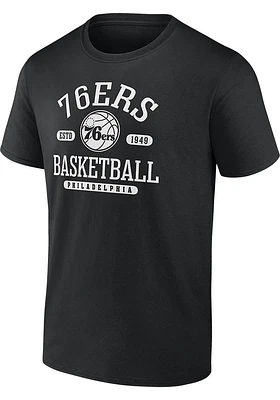 Philadelphia 76ers Black Calling Plays Short Sleeve T Shirt