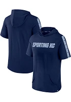 Sporting Kansas City Navy Blue Biblend Short Sleeve Hoods