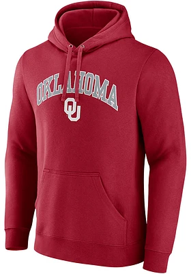 Oklahoma Sooners Mens Crimson Arch Mascot Long Sleeve Hoodie