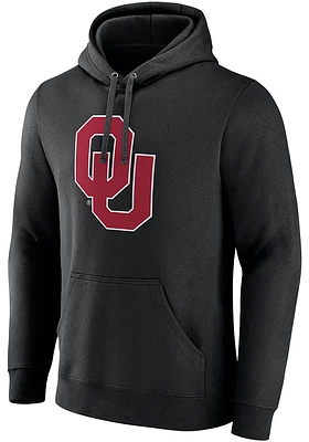Oklahoma Sooners Mens Black Primary Logo Long Sleeve Hoodie