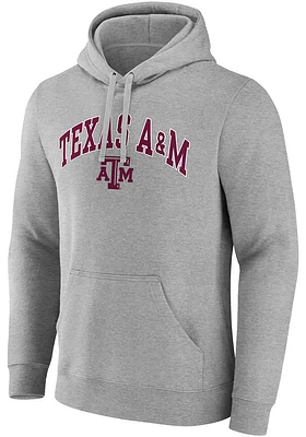 Texas A&M Aggies Mens Grey Arch Mascot Long Sleeve Hoodie