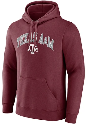Texas A&M Aggies Mens Maroon Arch Mascot Long Sleeve Hoodie