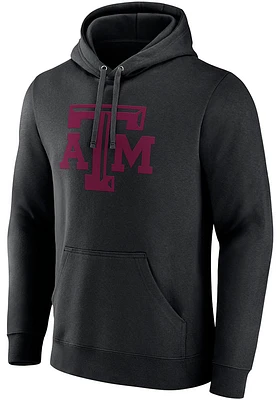 Texas A&M Aggies Mens Black Primary Logo Long Sleeve Hoodie