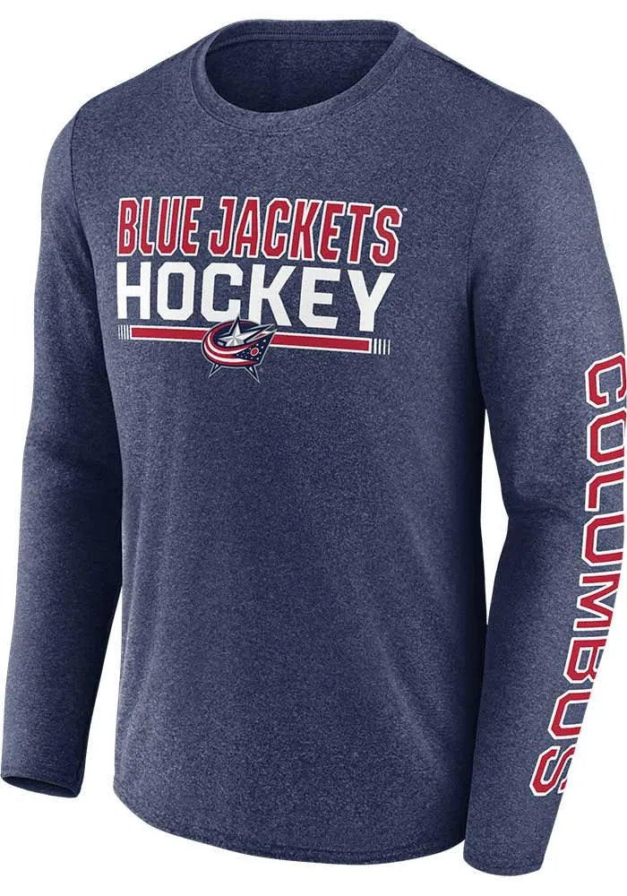 Columbus Blue Jackets Navy Iconic Synthetic Long Sleeve T-Shirt