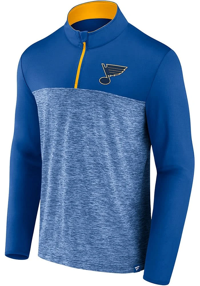 St Louis Blues Mens Blue Iconic Defender 1/4 Zip Long Sleeve Qtr Pullover
