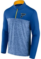 St Louis Blues Mens Blue Iconic Defender 1/4 Zip Long Sleeve Qtr Pullover
