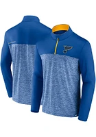 St Louis Blues Mens Blue Iconic Defender 1/4 Zip Long Sleeve Qtr Pullover