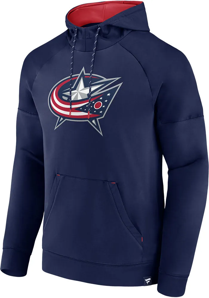 Columbus Blue Jackets Mens Navy Iconic Defender Pullover Hood