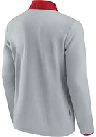 Chicago Blackhawks Mens Grey Iconic Polar Fleece Snap Long Sleeve Qtr Zip Pullover