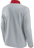 Detroit Red Wings Mens Grey Iconic Polar Fleece Snap Long Sleeve Qtr Zip Pullover