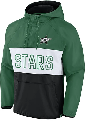 Dallas Stars Mens Kelly Green Iconic Defender Anorak Pullover Jackets
