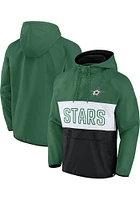 Dallas Stars Mens Kelly Green Iconic Defender Anorak Pullover Jackets