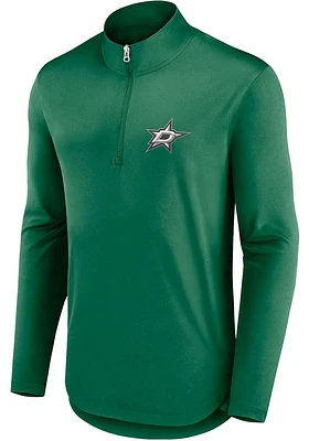Dallas Stars Mens Kelly Green Poly Long Sleeve Qtr Zip Pullover