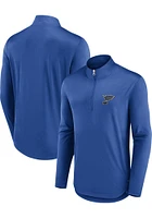 St Louis Blues Mens Blue Poly Long Sleeve Qtr Zip Pullover