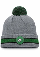 Dallas Stars Grey Holiday Cuff Pom Mens Knit Hat