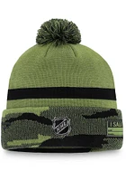 Dallas Stars Green Military Appreciation Cuff Pom Mens Knit Hat