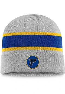 St Louis Blues Grey Holiday Cuff Mens Knit Hat