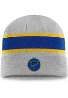 St Louis Blues Grey Holiday Cuff Mens Knit Hat