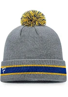 St Louis Blues Grey Holiday Cuff Pom Mens Knit Hat