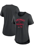 Nike Cincinnati Reds Womens Black City Connect Short Sleeve T-Shirt