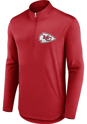 Kansas City Chiefs Mens Red TOUGH MINDED Long Sleeve Qtr Zip Pullover