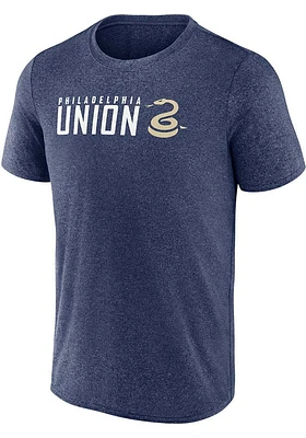 Philadelphia Union Navy Blue Mascot Wordmark Short Sleeve T Shirt