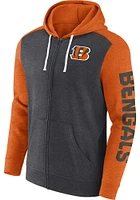 Cincinnati Bengals Mens Grey DOWN AND DISTANCE Long Sleeve Full Zip Jacket